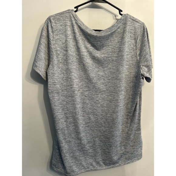 Nike Shirt Womens XL Short Sleeve Crew Neck Grey Dri-Fit Lightweight Workout - Picture 4 of 9